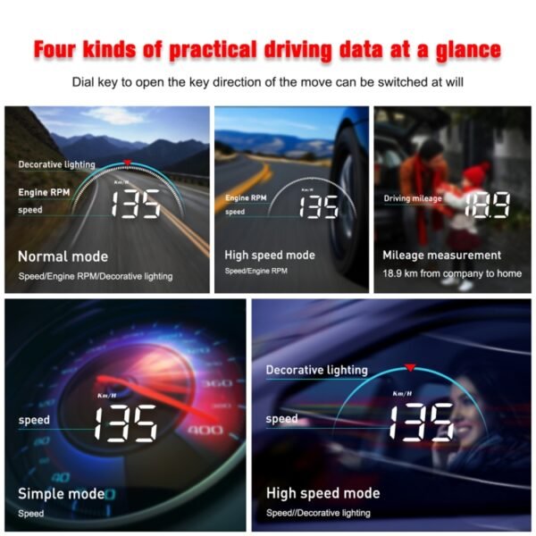 M8 3.5 inch Universal Car OBD2 HUD Vehicle-mounted Head Up Display - Image 6