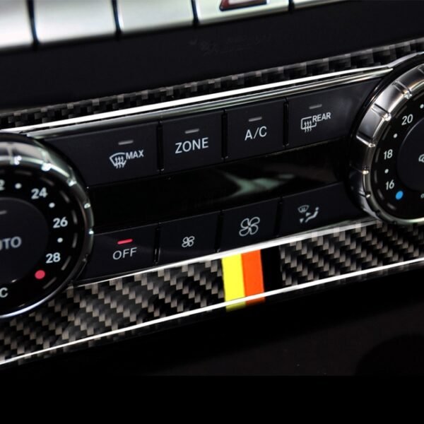 Car German Flag Carbon Fiber Air Conditioning Knob Control Panel Decorative Sticker for Mercedes-Benz W204 C Class 2011-2013 - Image 6