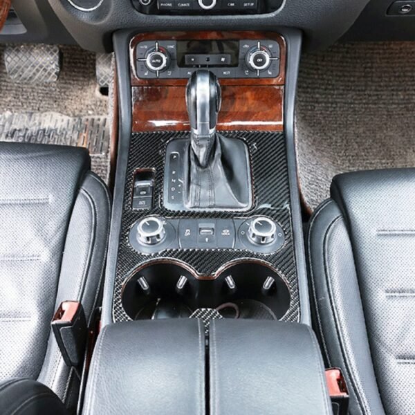 Car Carbon Fiber Gearshift Panel Frame Decorative Sticker for Volkswagen Touareg 2011-2018