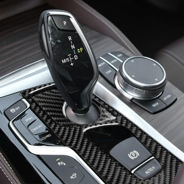 2 in 1 Car Carbon Fiber Gear Position Panel Decorative Sticker for BMW 5 Series G38 528Li / 530Li / 540Li 2018, Left Drive - Image 6