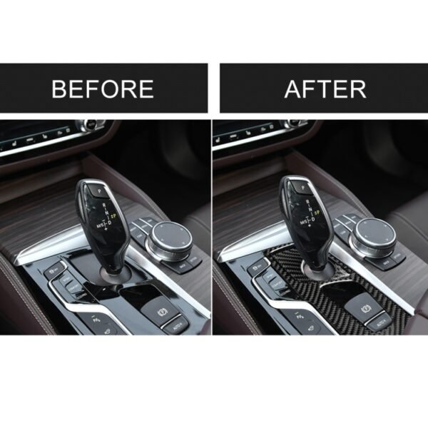 2 in 1 Car Carbon Fiber Gear Position Panel Decorative Sticker for BMW 5 Series G38 528Li / 530Li / 540Li 2018, Left Drive - Image 7