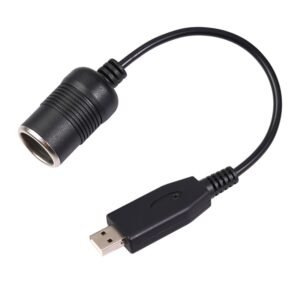 Car Converter USB Port to Car Cigarette Lighter Socket Female 5V to 12V Boost Power Adapter Cable, 5V to 12V