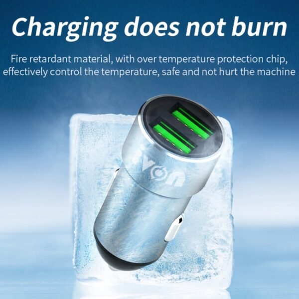 IVON CC38 2.4A Dual USB Car Charger + 1m USB to USB-C / Type-C Fast Charge Data Cable Set - Image 5