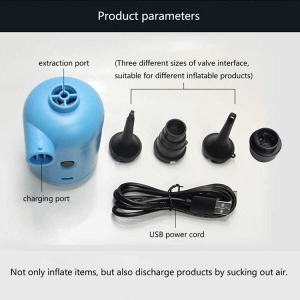 HT-426 USB Electric Air Pump for Rubber Boat Inflatable Bed, HT-426 (Blue), HT-426 (White) - Image 2