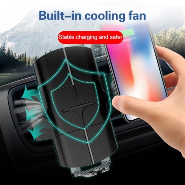 Car Automatic Wireless 10W Fast Charge Car Phone Holder with Voice Broadcast