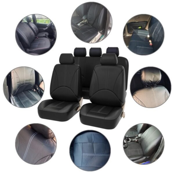 4 in 1 Universal PU Leather Four Seasons Anti-Slippery Front Seat Cover Cushion Mat Set for 2 Seat Car, For 2 Seat Car - Image 5