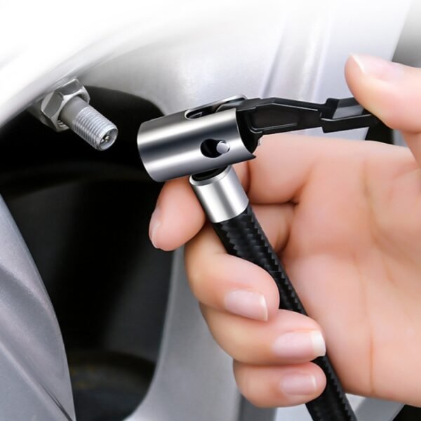 Car 12V Portable Inflatable Cylinder Pedal Pointer Air Pump with Light & Tool Box - Image 7