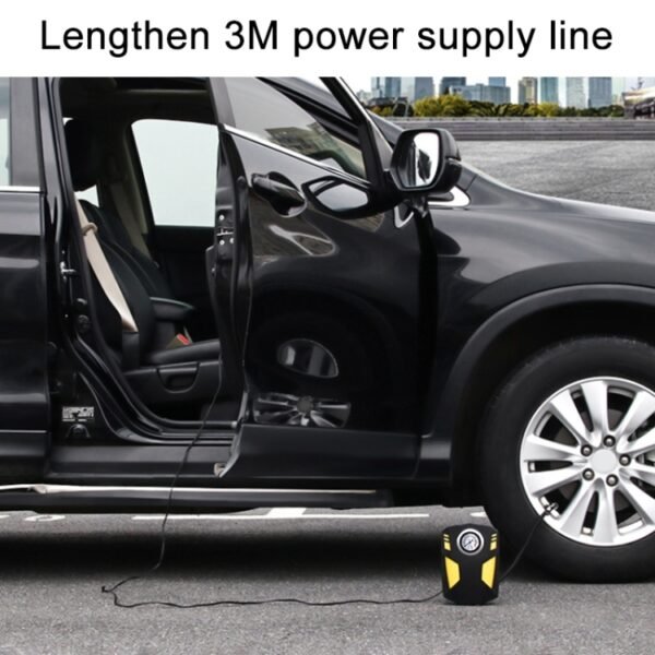 Car 12V Portable Inflatable Cylinder Pedal Pointer Air Pump with Light & Tool Box - Image 9