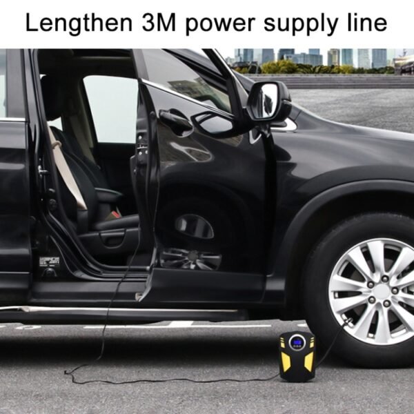Car 12V Portable Inflatable Cylinder Pedal Digital Display Air Pump with Light & Tool Box - Image 9