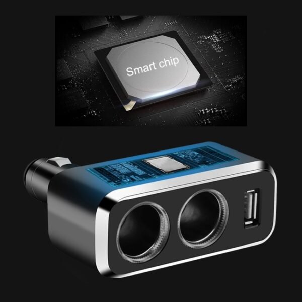 SHUNWEI SD-1909 80W 0.8A Car 2 in 1 USB Charger 90 Degree Free Rotation Cigarette Lighter, SD-1909 (Black), SD-1909 - Image 3