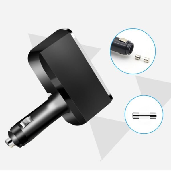 SHUNWEI SD-1909 80W 0.8A Car 2 in 1 USB Charger 90 Degree Free Rotation Cigarette Lighter, SD-1909 (Black), SD-1909 - Image 4