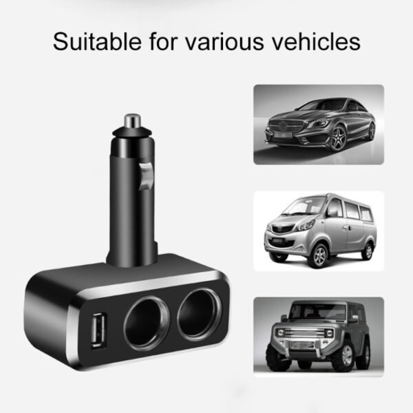 SHUNWEI SD-1909 80W 0.8A Car 2 in 1 USB Charger 90 Degree Free Rotation Cigarette Lighter, SD-1909 (Black), SD-1909 - Image 6