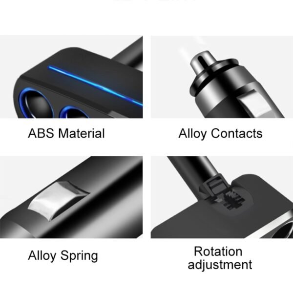 SHUNWEI SD-1918 80W 3.1A Car 2 in 1 Dual USB Charger, SD-1918 - Image 3