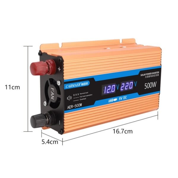 Carmaer Modified Sine Wave 60V to 220V 500W Car Multi-function Double Digital Display Inverter Household Power Converter - Image 3