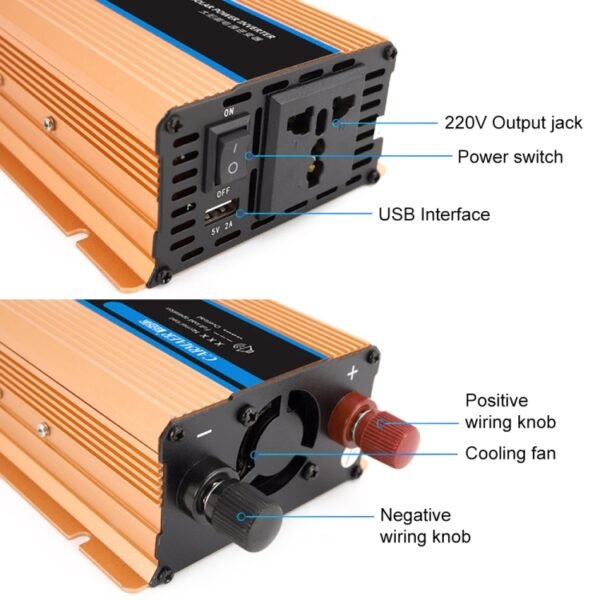Carmaer Modified Sine Wave 60V to 220V 500W Car Multi-function Double Digital Display Inverter Household Power Converter - Image 4
