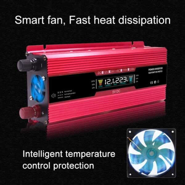 Carmaer US Plug 12V to 110V 500W Car LCD Display Inverter Household Power Converter - Image 5