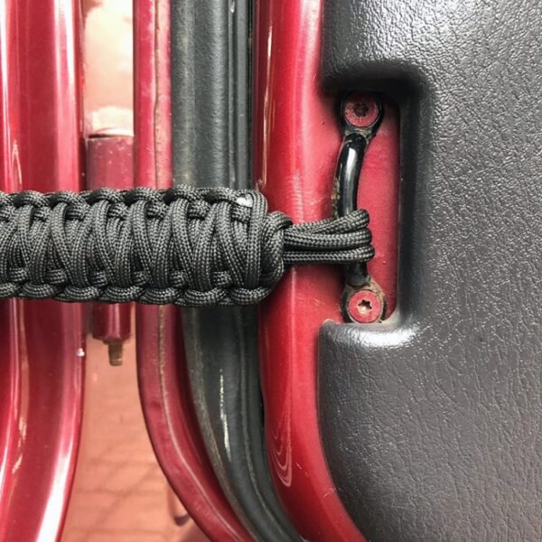 Pair Car Door Limit Braided Rope Strap for Jeep Wrangler, Short (Red) - Image 4