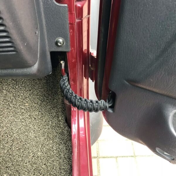 Pair Car Door Limit Braided Rope Strap for Jeep Wrangler, Short (Red) - Image 5