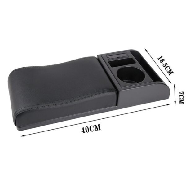 Car Multi-functional Dual USB Armrest Box Booster Pad, Microfiber Leather Curved Type, Microfiber Curved Type (Black), Microfiber Curved Type (Black Red), Microfiber Curved Type (Black White) - Image 6