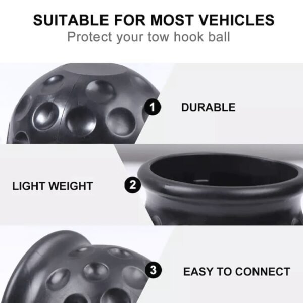 2 in 1 / Set Car Truck Tow Ball Cover Cap Towing Hitch Trailer Towball Protection - Image 4