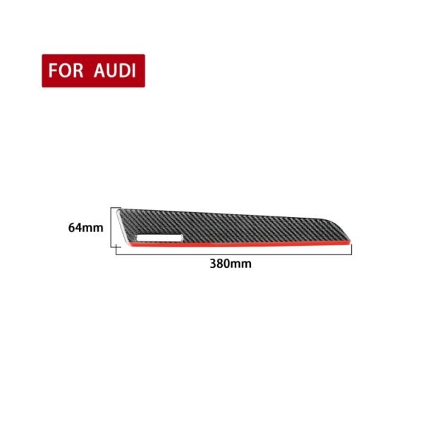 Carbon Fiber Car Co-pilot Trim Red Edge with Hole Decorative Sticker for Audi Q3 2013-2018,Left Drive