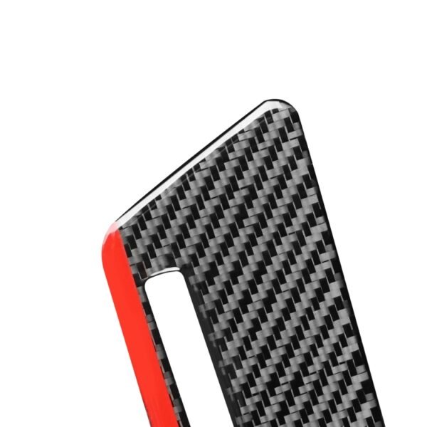 Carbon Fiber Car Co-pilot Trim Red Edge with Hole Decorative Sticker for Audi Q3 2013-2018,Left Drive