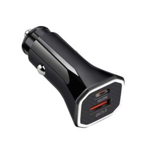 PD + QC3.0 Car 2 in 1 Square Fast Charger Car Cigarette Lighter, Car Square Charger