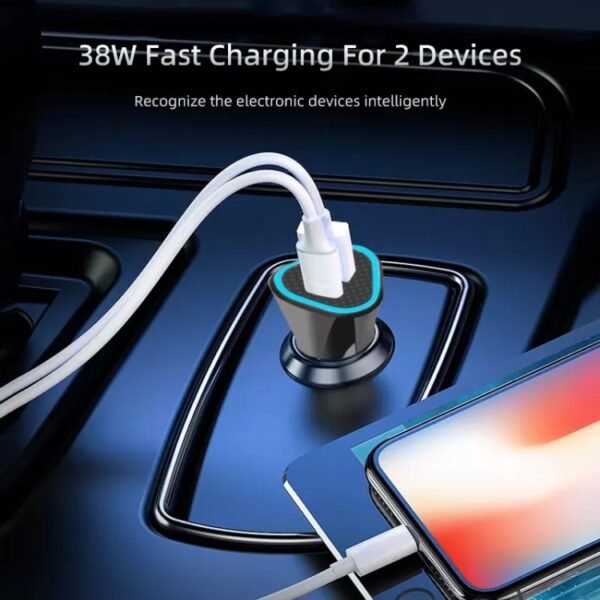 PD + QC3.0 Car 2 in 1 Triangle Fast Charger Car Cigarette Lighter, Car Triangle Charger - Image 6