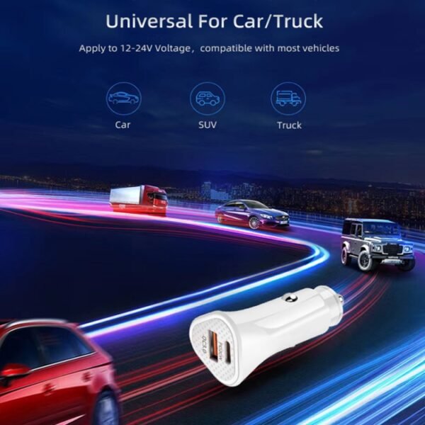 PD + QC3.0 Car 2 in 1 Triangle Fast Charger Car Cigarette Lighter, Car Triangle Charger - Image 7