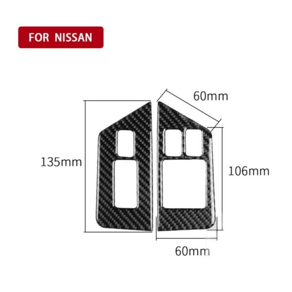 2 PCS Car Carbon Fiber Window Lift Defogger Button Decorative Sticker for Nissan GTR R35 2008-2016, Right Drive - Image 2