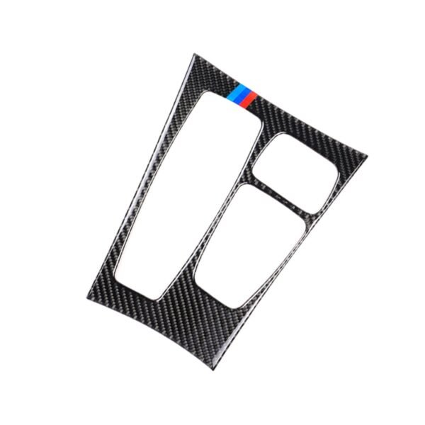Car Carbon Fiber Tricolor Gear Panel Decorative Sticker for BMW X5 2008-2013 / X6 2009-2014, Low-level Configuration Left Drive - Image 2