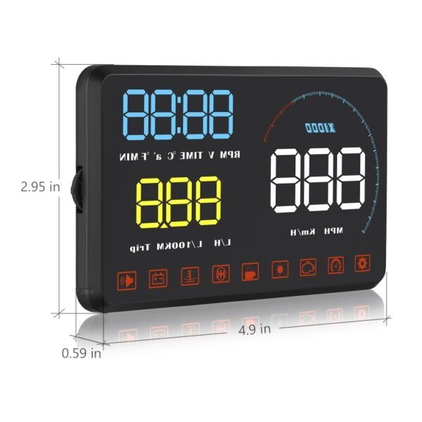 A9 5.5 inch Universal Car OBD2 HUD Vehicle-mounted Head Up Display, A9(Blue) - Image 3