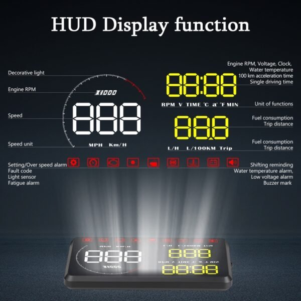 A9 5.5 inch Universal Car OBD2 HUD Vehicle-mounted Head Up Display, A9(Blue) - Image 4
