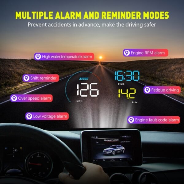 A9 5.5 inch Universal Car OBD2 HUD Vehicle-mounted Head Up Display, A9(Blue) - Image 6