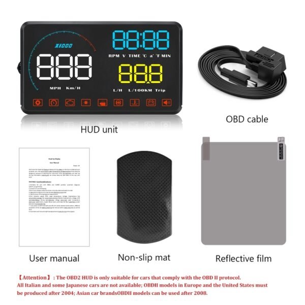 A9 5.5 inch Universal Car OBD2 HUD Vehicle-mounted Head Up Display, A9(Blue) - Image 10