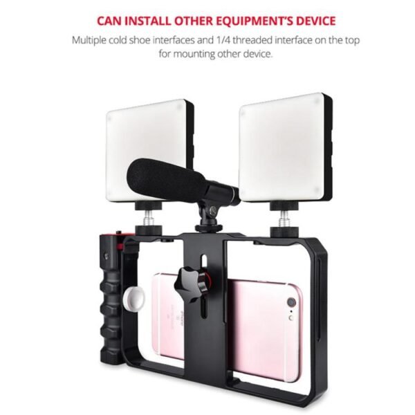 YLG0901B Vlogging Live Broadcast Smartphone Plastic Cage Video Rig Filmmaking Recording Handle Stabilizer Bracket for iPhone, Galaxy, Huawei, Xiaomi, HTC, LG, Google, and Other Smartphones, YLG0901B - Image 13