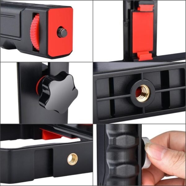 YLG0901B Vlogging Live Broadcast Smartphone Plastic Cage Video Rig Filmmaking Recording Handle Stabilizer Bracket for iPhone, Galaxy, Huawei, Xiaomi, HTC, LG, Google, and Other Smartphones, YLG0901B - Image 6