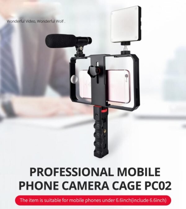 YLG0901B Vlogging Live Broadcast Smartphone Plastic Cage Video Rig Filmmaking Recording Handle Stabilizer Bracket for iPhone, Galaxy, Huawei, Xiaomi, HTC, LG, Google, and Other Smartphones, YLG0901B - Image 7
