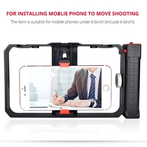 YLG0901B Vlogging Live Broadcast Smartphone Plastic Cage Video Rig Filmmaking Recording Handle Stabilizer Bracket for iPhone, Galaxy, Huawei, Xiaomi, HTC, LG, Google, and Other Smartphones, YLG0901B - Image 8
