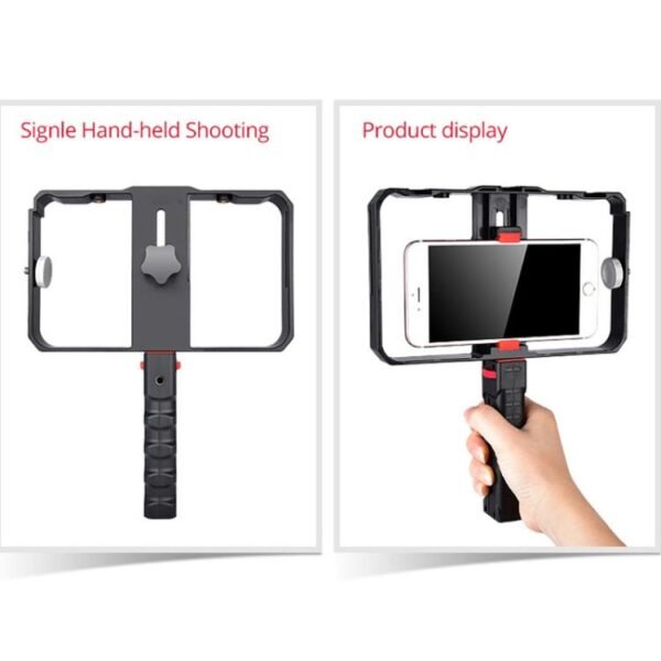 YLG0901B Vlogging Live Broadcast Smartphone Plastic Cage Video Rig Filmmaking Recording Handle Stabilizer Bracket for iPhone, Galaxy, Huawei, Xiaomi, HTC, LG, Google, and Other Smartphones, YLG0901B - Image 10