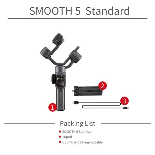 Smooth 5 3-Axis Smooth 5 Gimbal Phone Handheld Stabilizer - Image 2