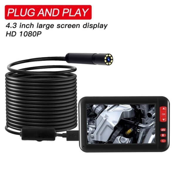 P20 4.3 Inch Screen Display HD1080P Inspection Endoscope with 8 LEDs, Length: 5m, Lens Diameter: 8mm, Mild Line