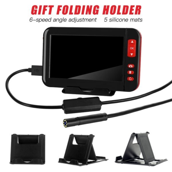 P20 4.3 Inch Screen Display HD1080P Inspection Endoscope with 8 LEDs, Length: 5m, Lens Diameter: 8mm, Mild Line
