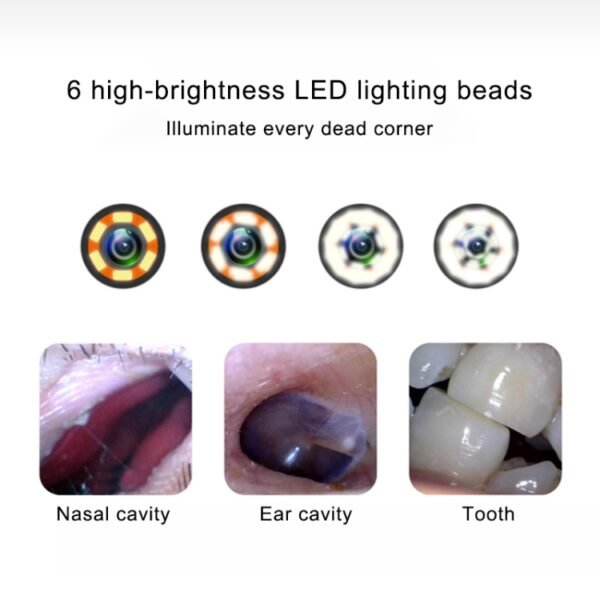 1MP HD Visual Ear Nose Tooth Endoscope Borescope with 6 LEDs, Lens Diameter: 3.9mm(Silver) - Image 5