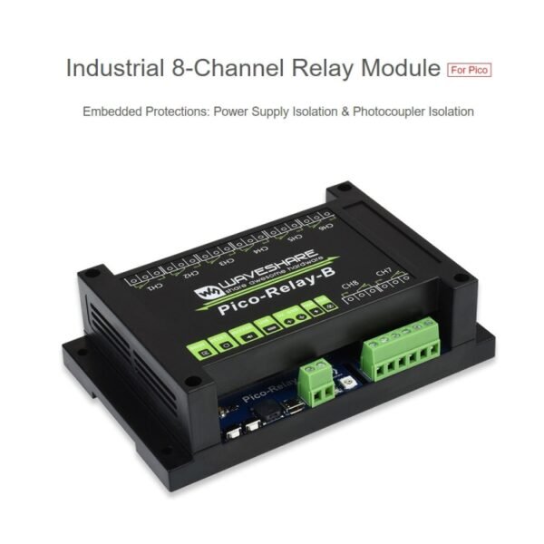 Waveshare Multi Protection 8-Channel Industrial Relay Module for Raspberry Pi Pico - Image 2