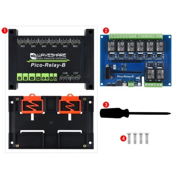 Waveshare Multi Protection 8-Channel Industrial Relay Module for Raspberry Pi Pico - Image 8