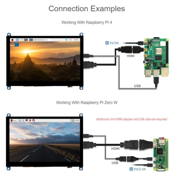 Waveshare 5 inch Slimmed-down Version 800 x 480 Toughened Glass Panel Capacitive Touch Screen LCD (H) - Image 5