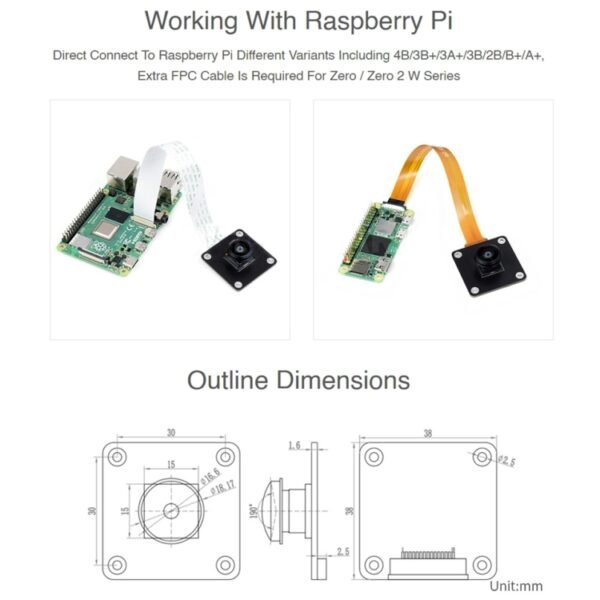 Waveshare IMX378-190 Fisheye Lens 12.3MP Wider Field Camera for Raspberry Pi - Image 7