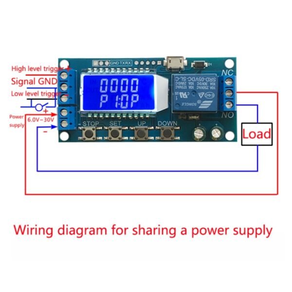 XY-LJ02 6-30V Micro USB Digital LCD Display Time Delay Relay Module Control Timer Switch - Image 6