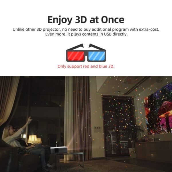 AUN U001 4K 18000 Lumens Portable Home Theater LED HD Digital Projector, US Plug, UK Plug, AU Plug - Image 10